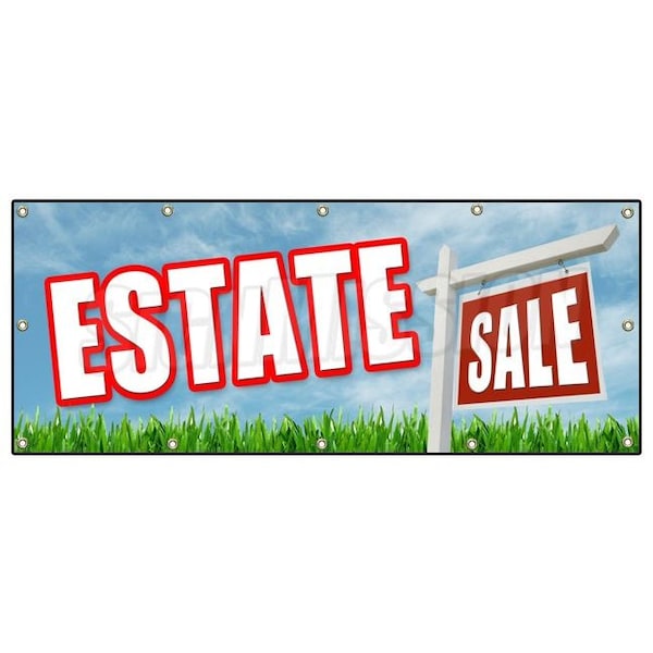 ESTATE SALE BANNER SIGN jewelry furniture jewels auction diamonds gold